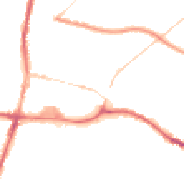 Night-time road noise heatmap for WN7 1BU