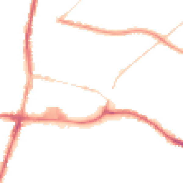 Night-time road noise heatmap for WN7 1BX