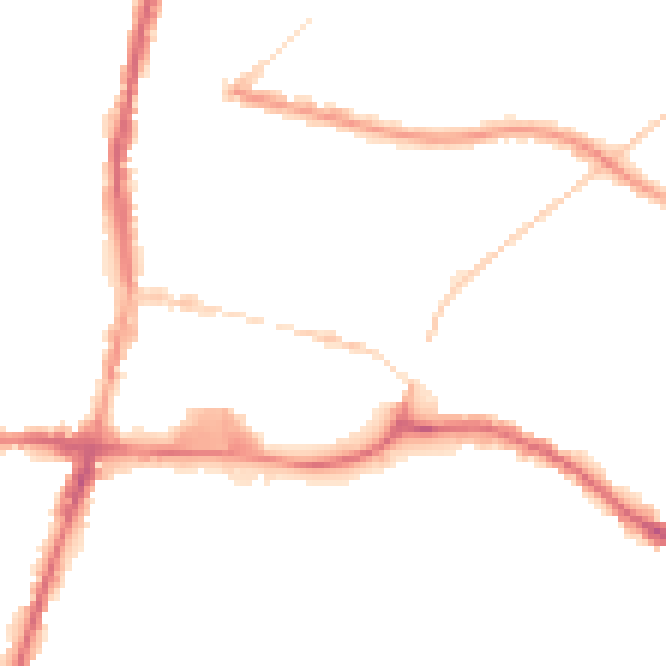 Night-time road noise heatmap for WN7 1BY