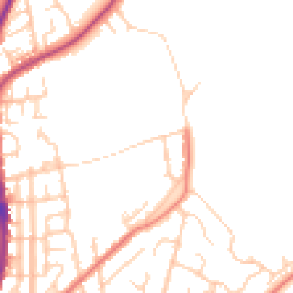 Daytime road noise heatmap for WN7 1EH