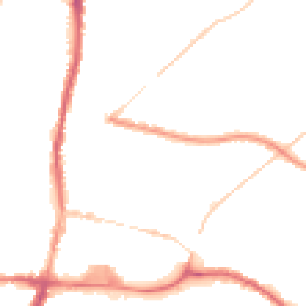 Night-time road noise heatmap for WN7 1EP