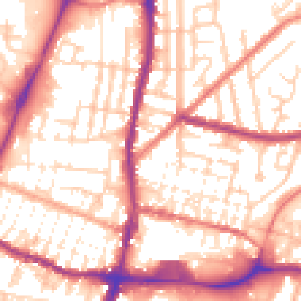 Daytime road noise heatmap for WN7 1ES