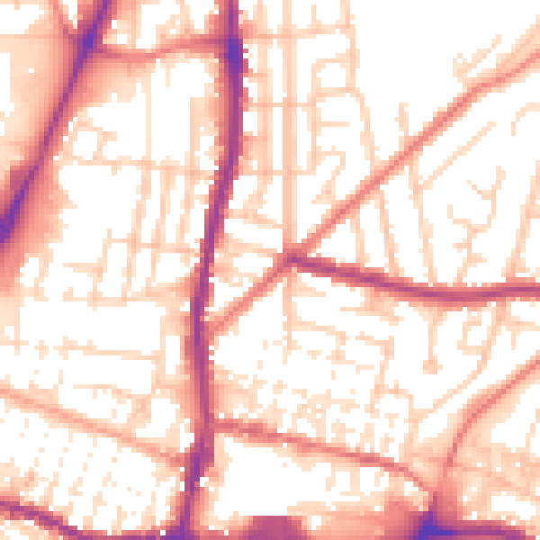Daytime road noise heatmap for WN7 1ET