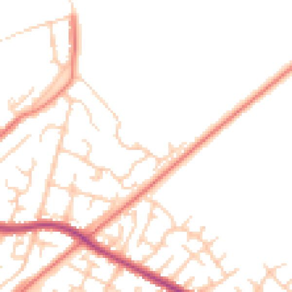 Daytime road noise heatmap for WN7 1HN