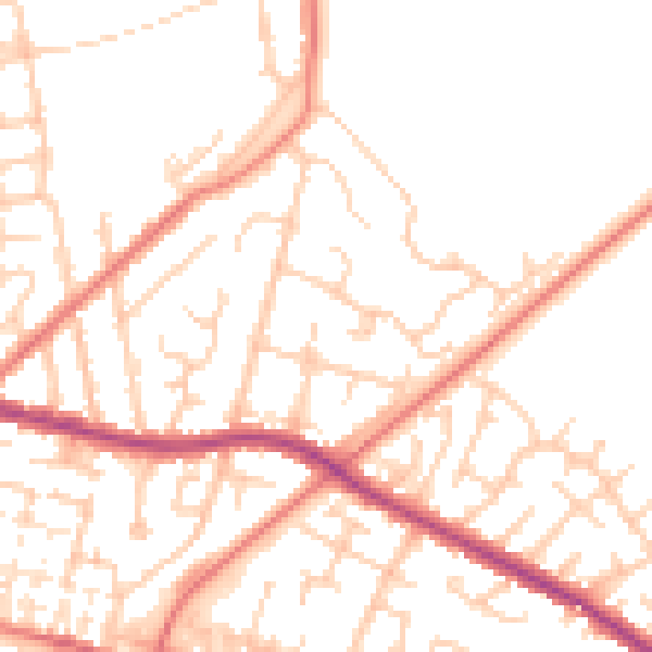 Daytime road noise heatmap for WN7 1JS