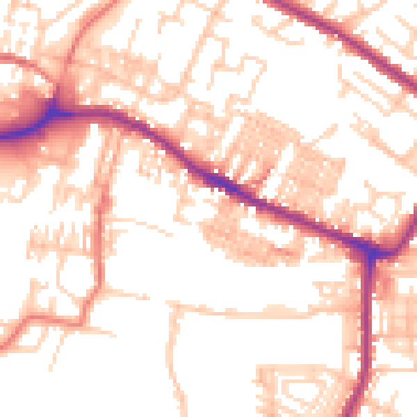 Daytime road noise heatmap for WN7 2DT