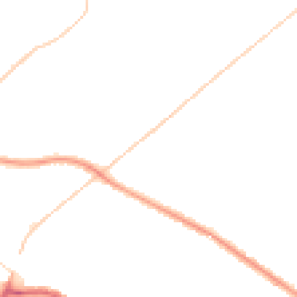 Night-time road noise heatmap for WN7 2HE