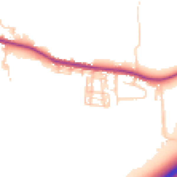 Daytime road noise heatmap for WN7 2NG