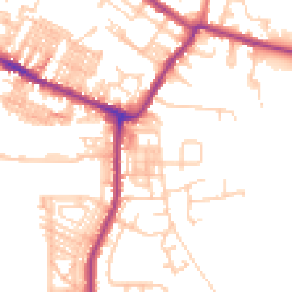 Daytime road noise heatmap for WN7 3BN