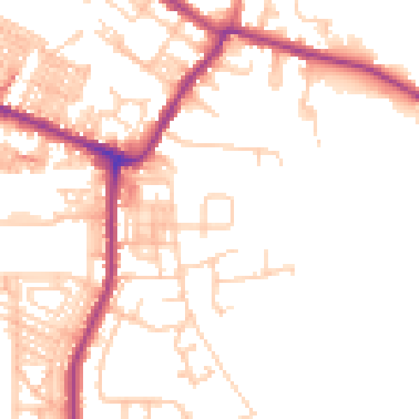 Daytime road noise heatmap for WN7 3BX