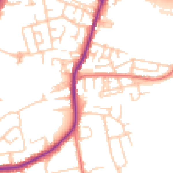 Daytime road noise heatmap for WN7 3HJ