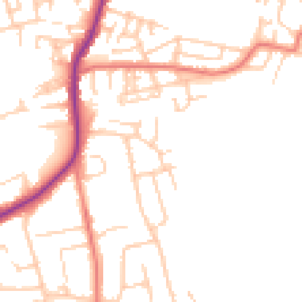 Daytime road noise heatmap for WN7 3JB
