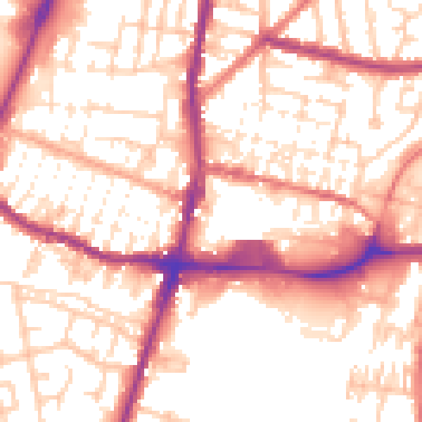 Daytime road noise heatmap for WN7 4LX