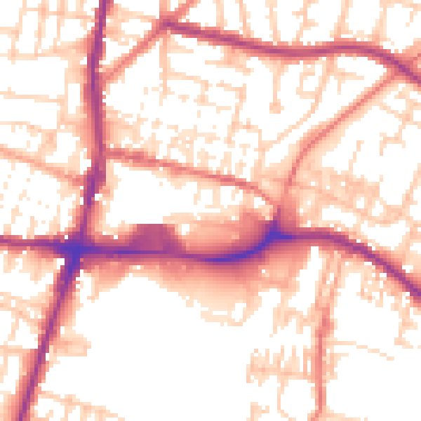 Daytime road noise heatmap for WN7 4NP