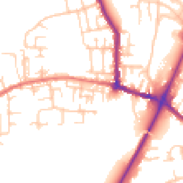 Daytime road noise heatmap for WN7 4ST