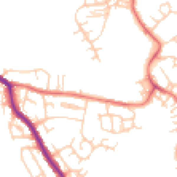 Daytime road noise heatmap for WN7 5GF