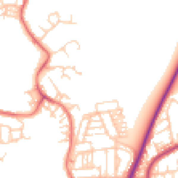 Daytime road noise heatmap for WN7 5GL