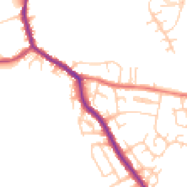 Daytime road noise heatmap for WN7 5HT