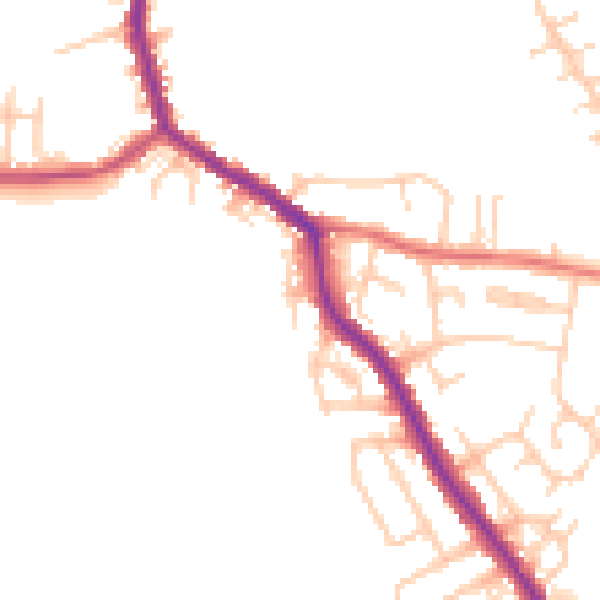 Daytime road noise heatmap for WN7 5HW