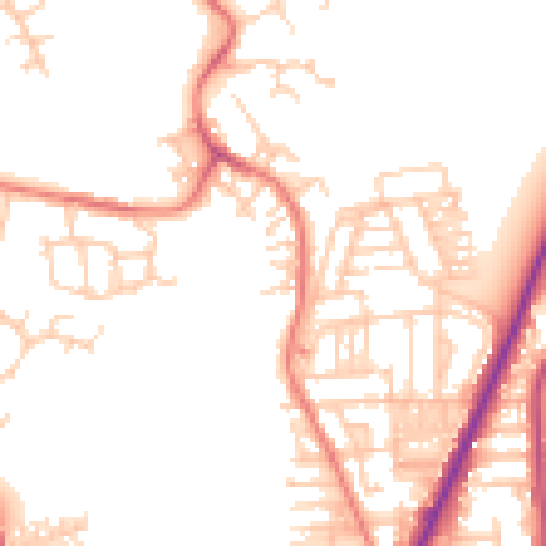 Daytime road noise heatmap for WN7 5JH