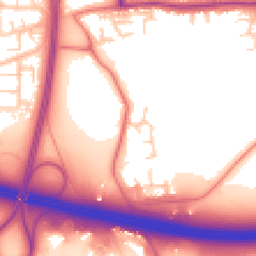Daytime road noise heatmap for WN8 0DE