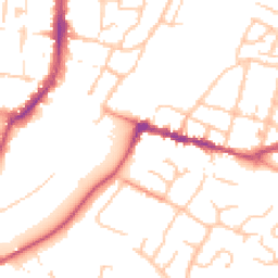 Daytime road noise heatmap for WR11 1BS