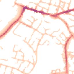 Daytime road noise heatmap for WR11 1EG