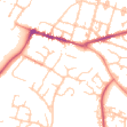 Daytime road noise heatmap for WR11 1EL
