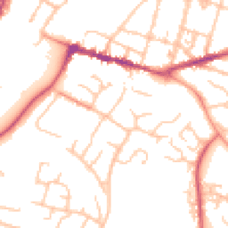Daytime road noise heatmap for WR11 1ER