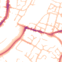 Daytime road noise heatmap for WR11 1GW