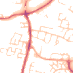 Daytime road noise heatmap for WR11 1HE