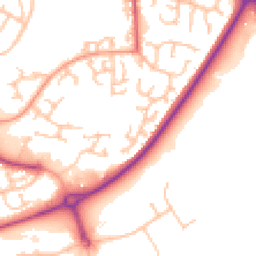 Daytime road noise heatmap for WR11 1YY