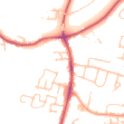 Daytime road noise heatmap for WR11 2JN