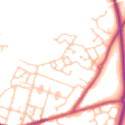 Daytime road noise heatmap for WR11 3JJ