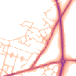 Daytime road noise heatmap for WR11 3JN