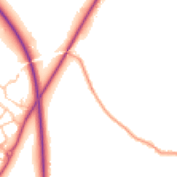 Daytime road noise heatmap for WR11 7AB