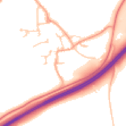 Daytime road noise heatmap for WR11 8PU
