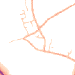 Daytime road noise heatmap for WR11 8SE