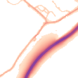 Daytime road noise heatmap for WR11 8UG
