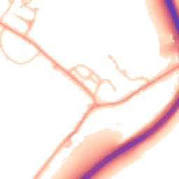 Daytime road noise heatmap for WR11 8XH