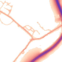 Daytime road noise heatmap for WR11 8XQ