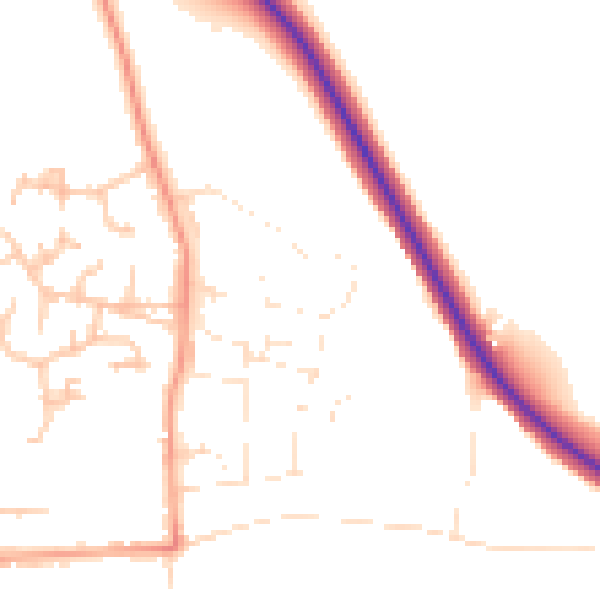 Daytime road noise heatmap for WR12 7BG