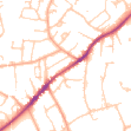 Daytime road noise heatmap for WR14 1AB