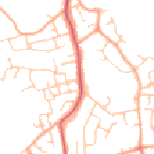 Daytime road noise heatmap for WR14 1BH