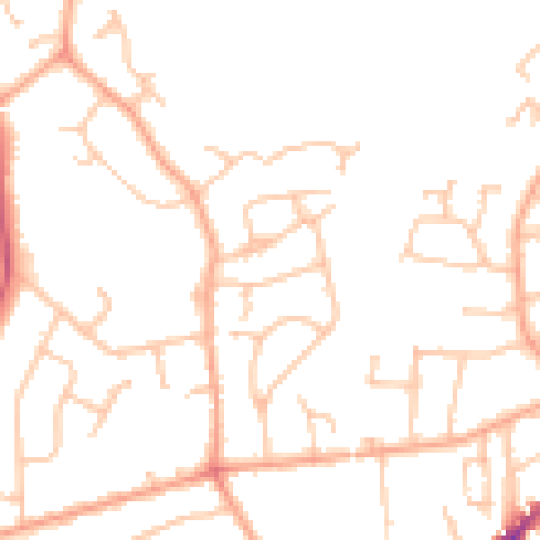 Daytime road noise heatmap for WR14 1TR