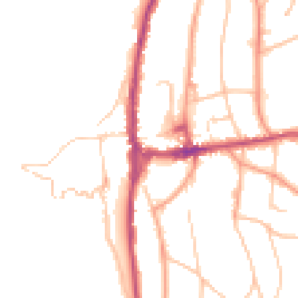 Daytime road noise heatmap for WR14 2AA