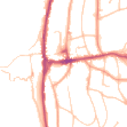 Daytime road noise heatmap for WR14 2AY