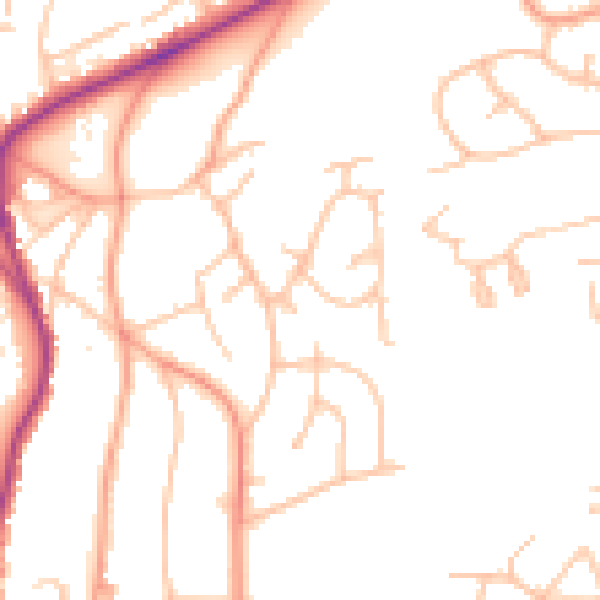 Daytime road noise heatmap for WR14 2UF
