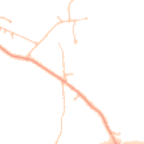 Daytime road noise heatmap for WR14 4JZ