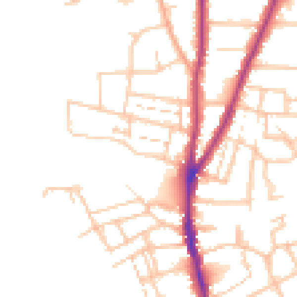 Daytime road noise heatmap for WR3 7AE